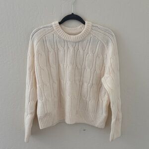 Abercrombie & Fitch Madeline Cream Cable Knit Sweater